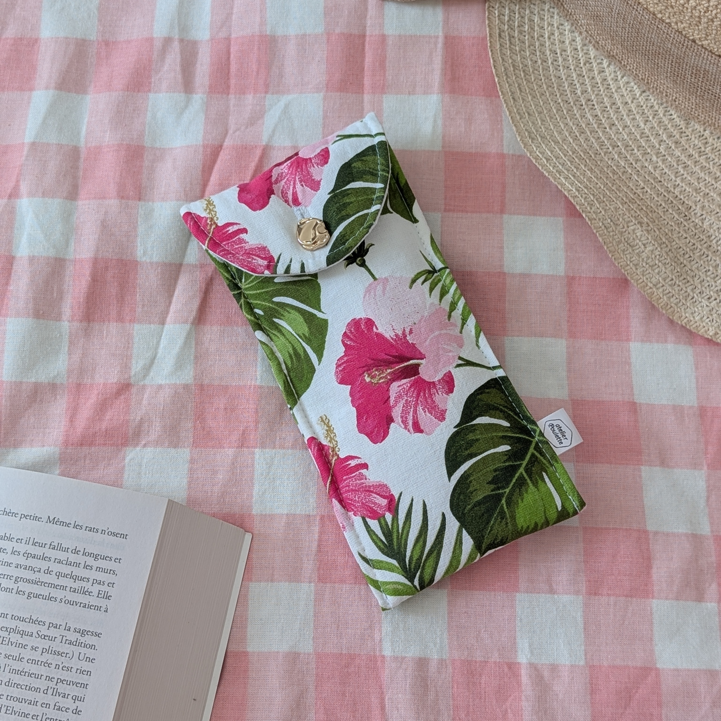 Etui à lunettes hibiscus